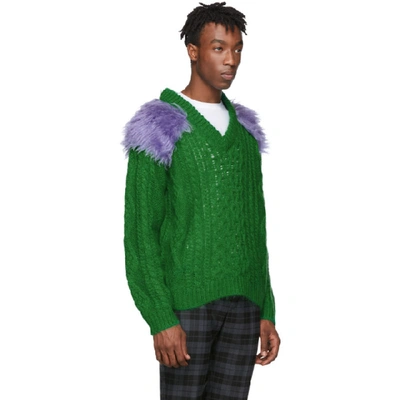 Shop Prada Green Fisherman Sweater In Green/iris