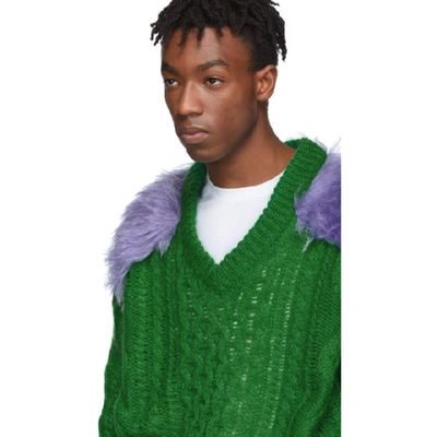 Shop Prada Green Fisherman Sweater In Green/iris