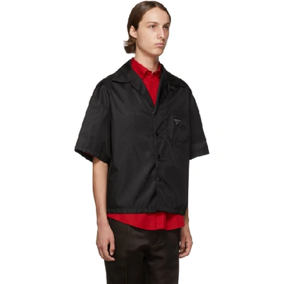 Shop Prada Black Nylon Gabardine Shirt