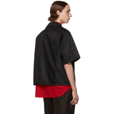 Shop Prada Black Nylon Gabardine Shirt