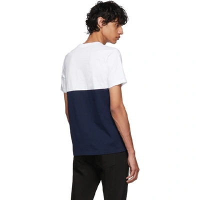 Shop Kenzo White And Navy Limited Edition Colorblock Tiger T-shirt In 77 Navy