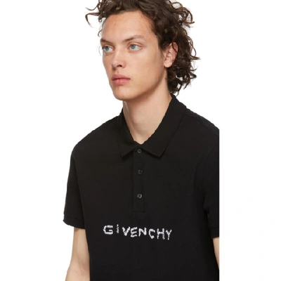 Shop Givenchy Black Stitch Logo Polo