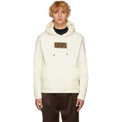 Shop Fendi Off-white Forever  Patch Hoodie In F0qu7 Ice