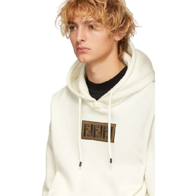 Shop Fendi Off-white Forever  Patch Hoodie In F0qu7 Ice