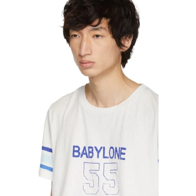 Shop Saint Laurent Off-white 'babylone' T-shirt