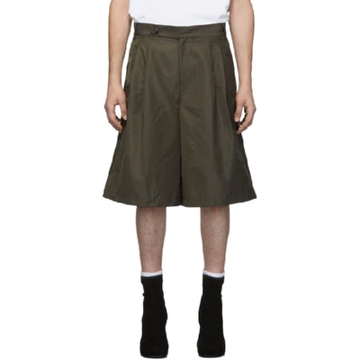 Shop Random Identities Green Oversize Tailored Shorts