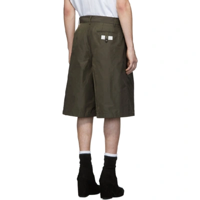 Shop Random Identities Green Oversize Tailored Shorts