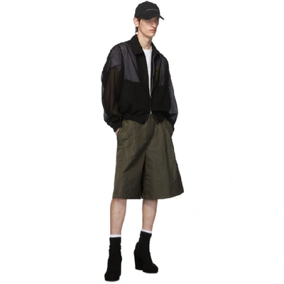 Shop Random Identities Green Oversize Tailored Shorts