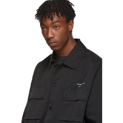 Shop Off-white Black And White Work Shirt In 1001 Blkwht