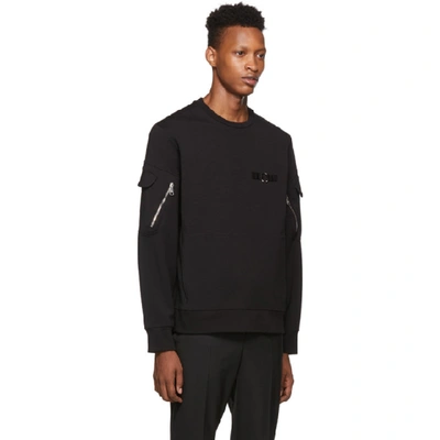 Shop Neil Barrett Black Pierce Detail Sweater In 01 Black