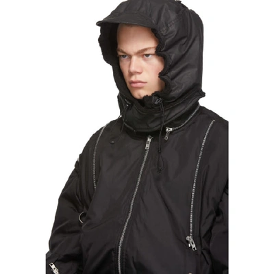 Shop Blackmerle Ssense Exclusive Black Hooded Bomber Jacket