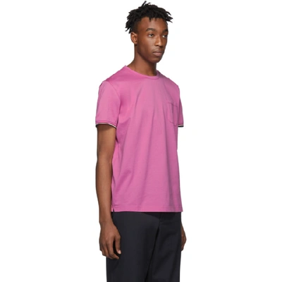 Shop Moncler Pink Maglia T-shirt In 530 Red
