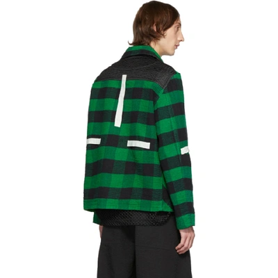 CRAIG GREEN 绿色格纹法兰绒工装夹克衬衫