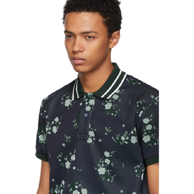 Shop Kenzo Navy Floral Polo In 76 Navyblue