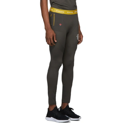 Shop Nike Grey And Yellow Gyakusou Helix Tights In 274 Deep Pe