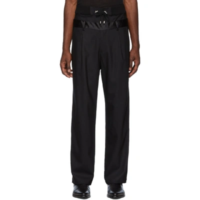 Shop Balmain Black Double Waistband Trousers In 0pa Noir