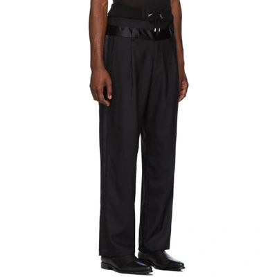 Shop Balmain Black Double Waistband Trousers In 0pa Noir