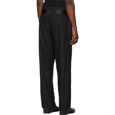 Shop Balmain Black Double Waistband Trousers In 0pa Noir