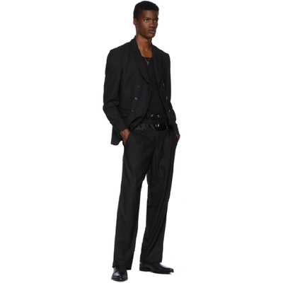 Shop Balmain Black Double Waistband Trousers In 0pa Noir