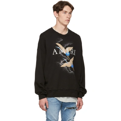 Shop Amiri Black Crane Sweatshirt