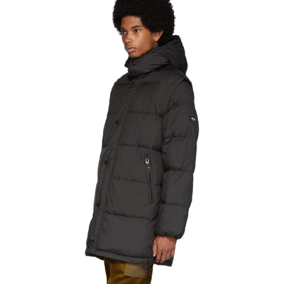 Shop Kenzo Black Down 2-in-1 Long Puffer Jacket In 99 Black