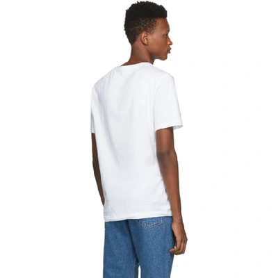 Shop Ferragamo Salvatore  White Logo T-shirt In White/black