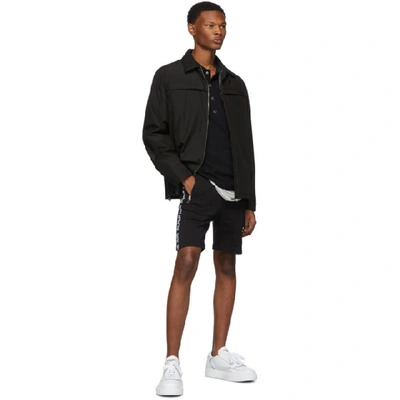 Shop Balmain Black Logo Trim Polo In 0pa Noir