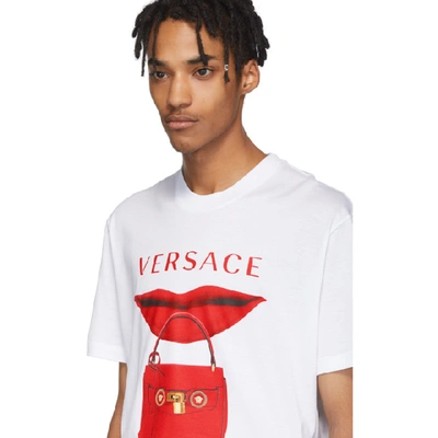 Shop Versace White Purse T-shirt In A001 Bianco