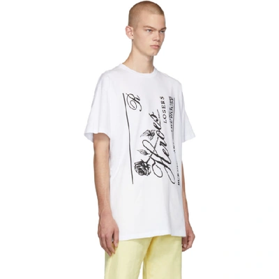 Shop Raf Simons White Heroes Big Fit T-shirt In 00010 White