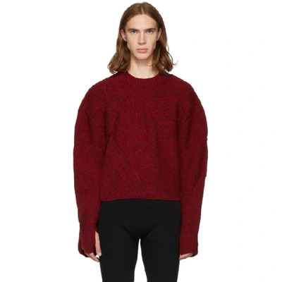 Shop Judy Turner Red Merino Wool Crush Sweater In Crimson
