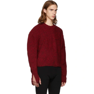 Shop Judy Turner Red Merino Wool Crush Sweater In Crimson