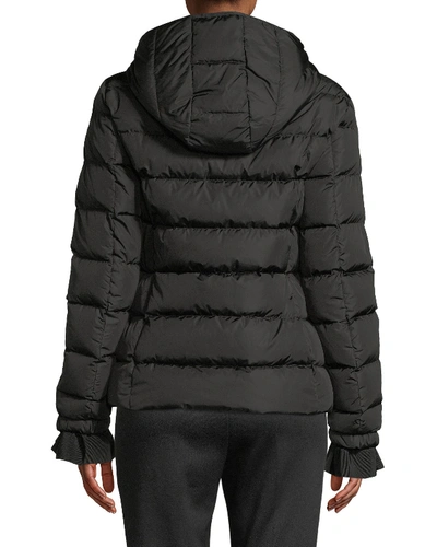 Shop Moncler Betula Hooded Puffer Coat In Black