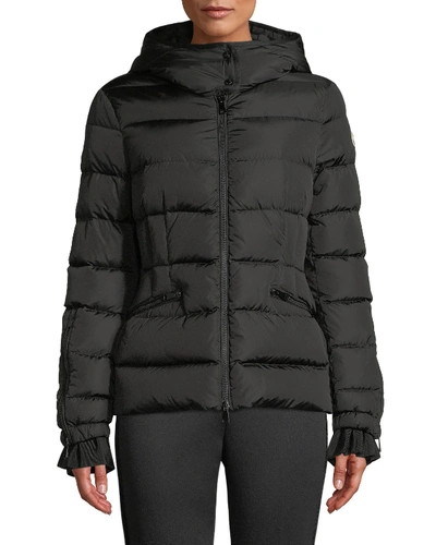 Shop Moncler Betula Hooded Puffer Coat In Black