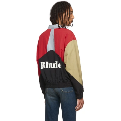 Shop Rhude Red & Black Flight Jacket In Red/black/tan