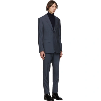 Shop Maison Margiela Blue Two-ply Wool Poplin Suit In 469 Avio