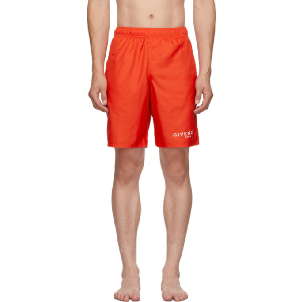 red givenchy swim shorts