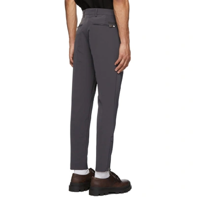 Shop Prada Grey Techno Stretch Trousers In Piombo