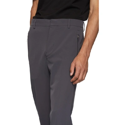 Shop Prada Grey Techno Stretch Trousers In Piombo