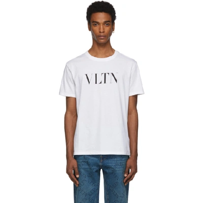 Valentino Vltn Logo embroidered T shirt In White ModeSens