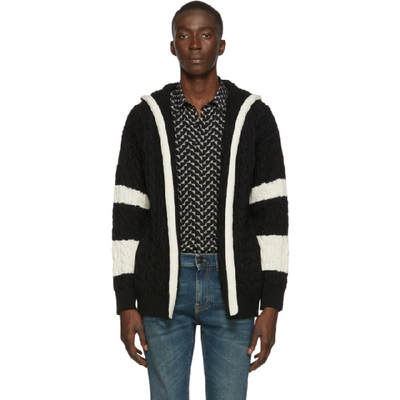 Shop Saint Laurent Black Baja Hooded Sweater In 1095 Blknat