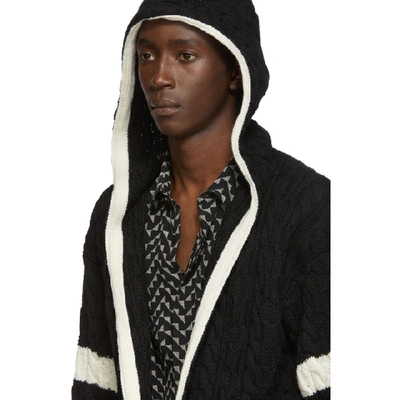 Shop Saint Laurent Black Baja Hooded Sweater In 1095 Blknat