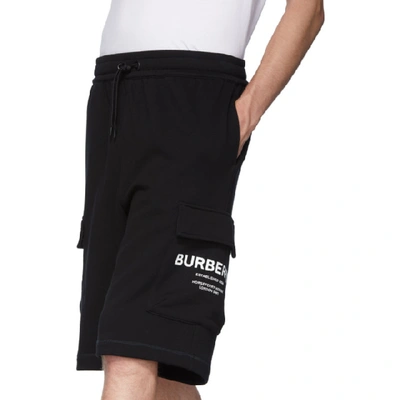 Shop Burberry Black Logo Ailford Shorts