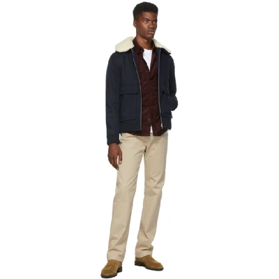 Shop Apc A.p.c. Navy Bronze Jacket In Pia Marine