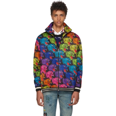 Shop Gucci Black Panther Face Track Jacket In 1082 Multi