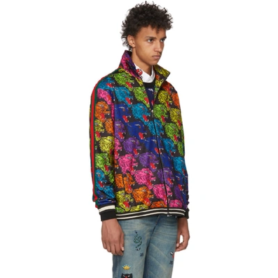 Shop Gucci Black Panther Face Track Jacket In 1082 Multi