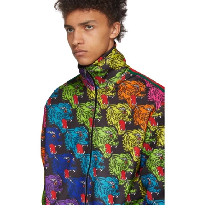Shop Gucci Black Panther Face Track Jacket In 1082 Multi