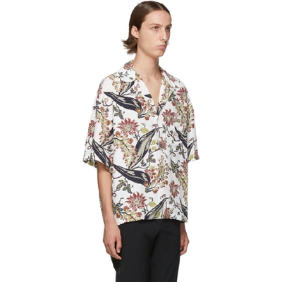 Shop Prada Multicolor Floral Printed Shirt In Natural