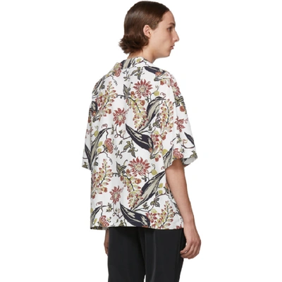 Shop Prada Multicolor Floral Printed Shirt In Natural