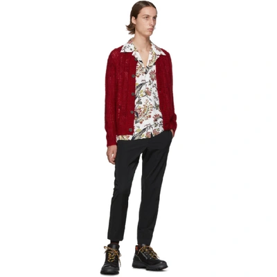 Shop Prada Multicolor Floral Printed Shirt In Natural