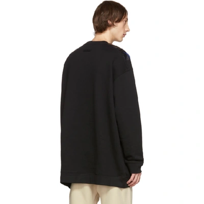 Shop Raf Simons Black Oversized Patches Sweatshirt In 00099 Black